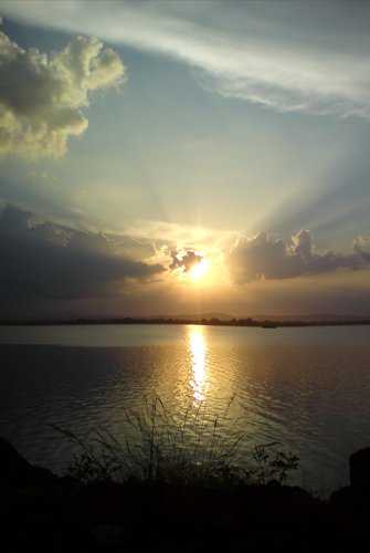 Sun set at Parakrama Samudraya